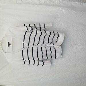 The Limited cardigan white with black stripes size XXL button front